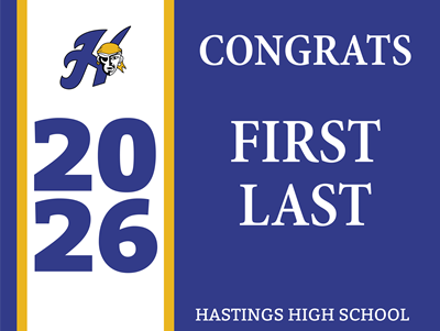 Hastings Seniors Yard Sign PERSONALIZED Design #2