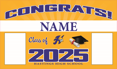 Hastings Tabletop Graduate Sign Design #2- 36"x21"