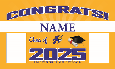 Hastings Large Graduate Banner - 72"x42" Design #2