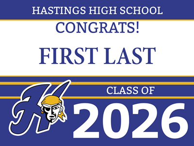 Hastings Seniors Yard Sign PERSONALIZED Design #3